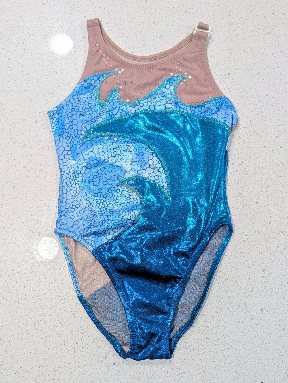Rainbow OOAK Handmade Pageant Dance Skating Acro Acrobatic Leotard Size 32 AXS